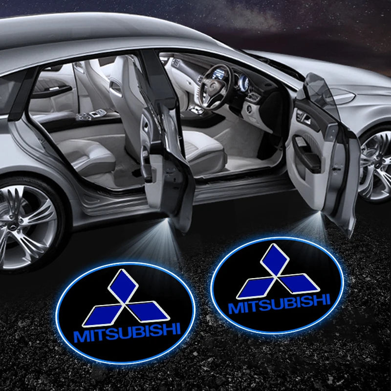 LED Car Door Welcome Light Car Logo Projector Car Badg For Mitsubishi Outlander Lancer 10 9 ASX Eclipse L200 Pajero Triton Evo